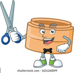 Cool friendly barber dimsum basket cartoon character style