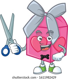 Cool friendly barber love gift pink cartoon character style