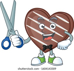 Cool friendly barber stripes chocolate bar cartoon character style