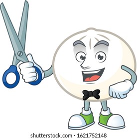Cool friendly barber white hoppang cartoon character style