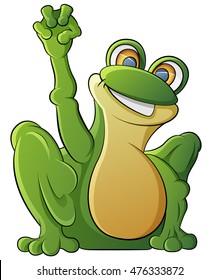 cool frog character shows his fist