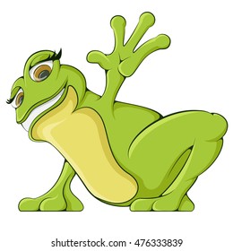 cool frog gives five.