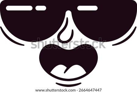 Cool funky anthropomorphic face smiley
