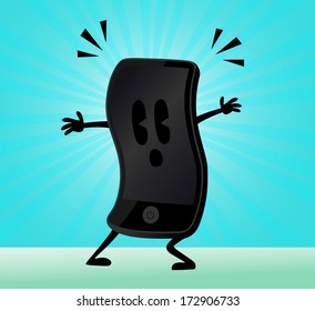 Cool Funky Flexible Smartphone Character Cartoon