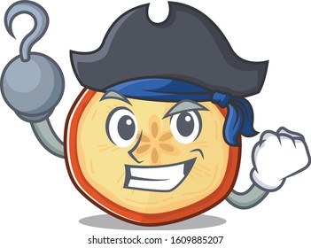 cool and funny apple chips cartoon style wearing hat