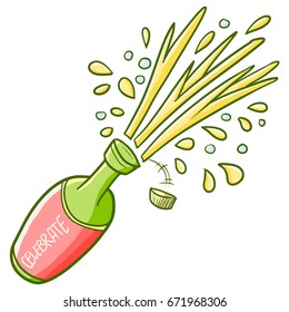 Cool and funny bottle for celebrate - vector.