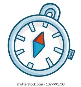 Cool and funny compass for holiday camping - vector.