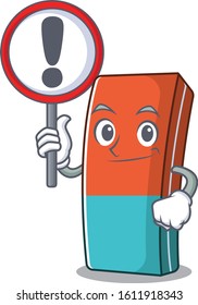 cool and funny eraser raised up a Sign