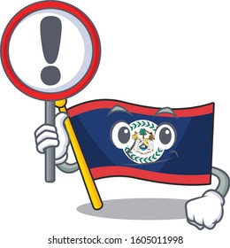 cool and funny flag belize raised up a sign