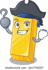 cool and funny gold bar cartoon style wearing hat
