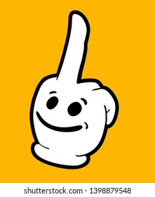 cool funny hand with finger up