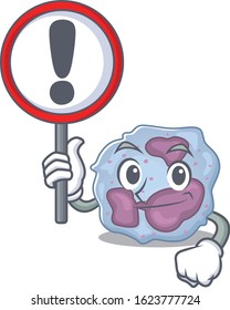 cool and funny leukocyte cell raised up a Sign