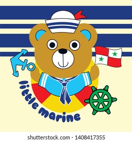 cool and funny sailor bears, cartoon vector illustration