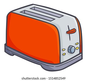 Cool and funny simple red silver bread toaster