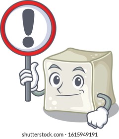 cool and funny sugar cube raised up a Sign