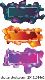 Cool Futuristic Gradient Liquid Banner Green Orange Purple