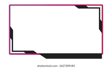 Cool game live streaming overlay frames, gaming overlay frames, simple and cool overlay frames