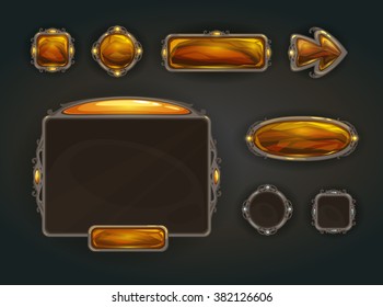 Cool Game User Interface Vector Assets, Medieval War GUI Concept