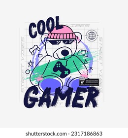 cool gamer slogan Graphic Design for streetwear and urban style t-shirts ,hoodies,illustration vector.

