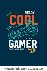 cool gamer,t-shirt design fashion vector