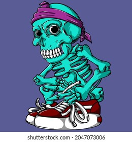 cool gangster skull illustration image