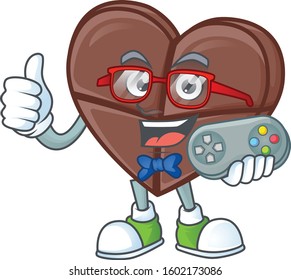 cool geek gamer chocolate bar love cartoon character design
