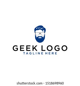 Cool Geek Logo designs vector, Stylist Geek Boy logo symbol, Logo symbol icon template
