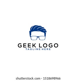 Cool Geek Logo designs vector, Stylist Geek Boy logo symbol, Logo symbol icon template
