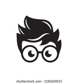 Cool Geek logo - nerdy smart avatar var Vorlage