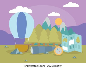 cool geography poster with items