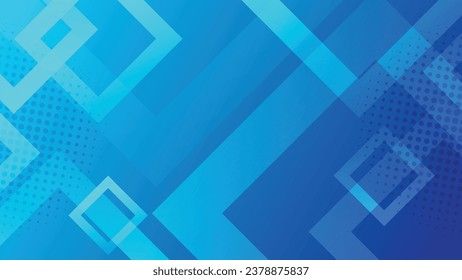 Cool Geometric Abstract Background Design. Composition of simple geometric shapes on a blue background. For use in Presentation, Flyer and Leaflet, Cards, Landing, Website Design. Vector illustration