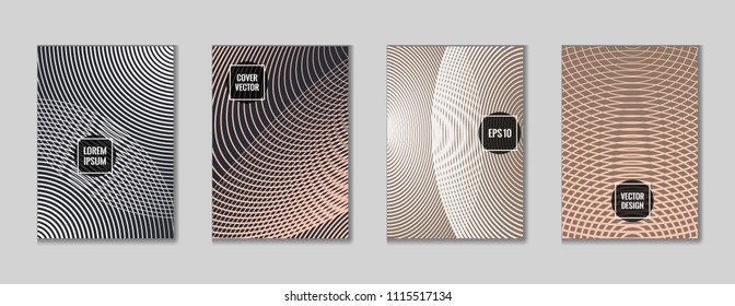 Cool geometric design title page pattern. Cool tile journal header page set. First page minimal cover for student notebook, dairy or notepad.