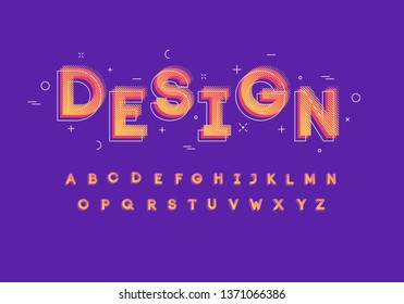 Cool geometric font and alphabet. Eps10 vector.