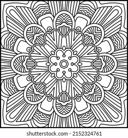 Cool geometric mandala vector pattern on white background for coloring, cutting and crafts.