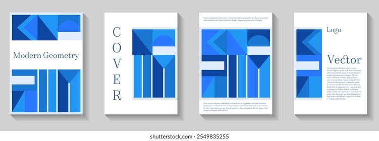 Cool geometric pattern background covers set. Abstract shapes composition minimalist templates. Black Friday promotion banners. Annual corporate reports. Magazine front pages.