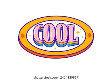 Cool Geometric Shapes y2k Sticker Design