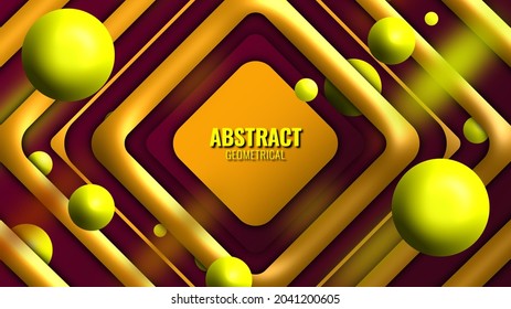 Cool Geometrischer Hintergrund mit 3D-Ball