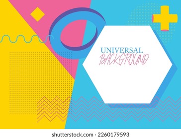 Cool geometrical graphic retro theme cover. Minimal geometric elements poster design. Vintage abstract shapes template for poster banner.