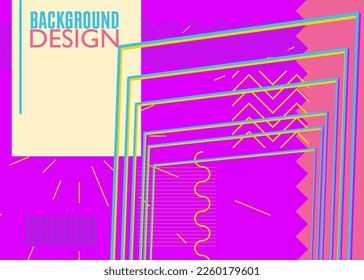 Cool geometrical graphic retro theme cover. Minimal geometric elements poster design. Vintage abstract shapes template for poster banner.