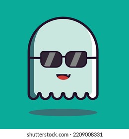 Cool ghost chartoon vector , happy Halloween