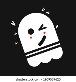 Cool ghost cute character, this illustration perfect for animation