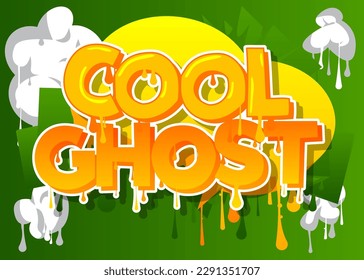 Cool Ghost. Graffiti tag. Abstract modern street art decoration performed in urban painting style.