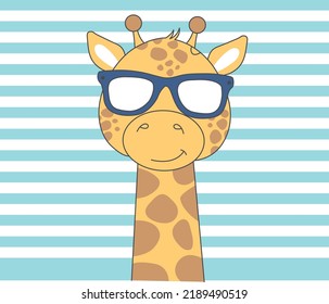 cool giraffe, cute giraffe wearing sunglass, cute cool giraffe