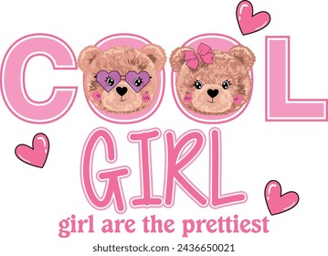 cool girl bear best friends