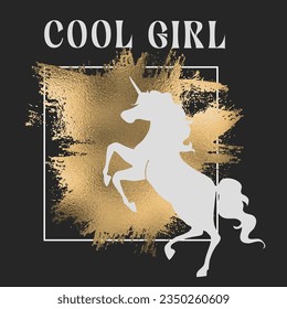 Cool girl. Golden, unicorn and more