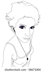 Cool girl with headphones