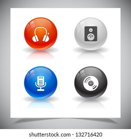 Cool glass shiny balls for web. Vector illustration.