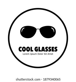 cool glasses logo design in circle