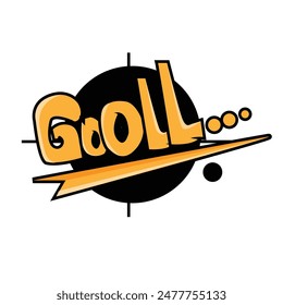Cool goal handwriting in orange vector design