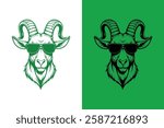 cool goat head using sunglasses design